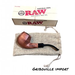 Pipa per tabacco in legno grezzo con relativa scatola