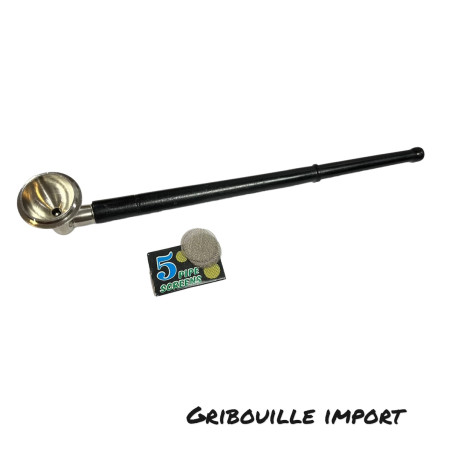 Pipa lunga in metallo e legno