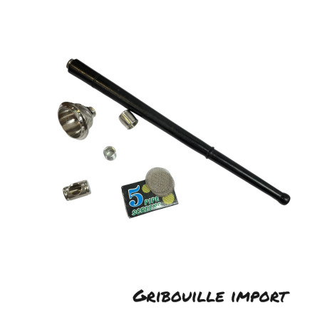 Pipa lunga in metallo e legno