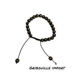 Onyx-Mantra-Armband OM MANI