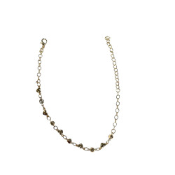 Bracciale a catena con cuori dorati e strass
