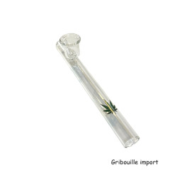 Gerade Glaspfeife aus Cannabisblättern