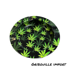 Aschenbecher Metall Cannabisblätter