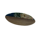 Barrette à cheveux ovale en bois et washi.