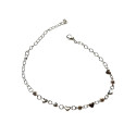 Cavigliera Argentata con Cuori e Strass