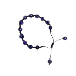 Pulsera ajustable de piedra amatista