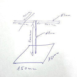 Base in acciaio per "Coco-Fesses" Lodoicea maldivica
