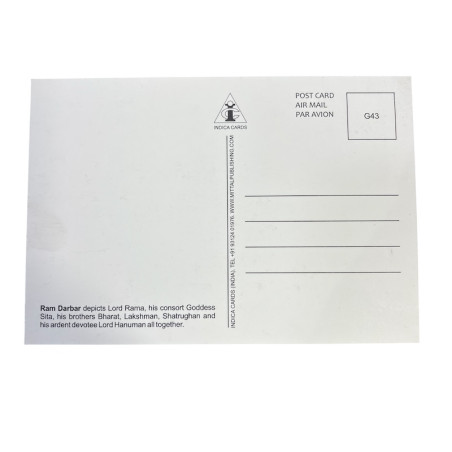 Dos de la carte Postale Ram Laxman Sita Hanuman