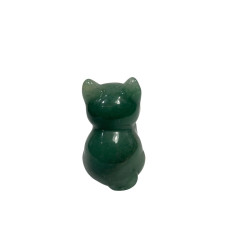 Chat sculpté en Aventurine Artisanal
