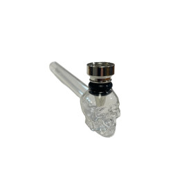 Pipe en verre tête de mort.
