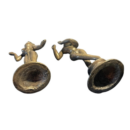 2 Radha-Krishna-Metallstatuen hinduistischer Gottheiten