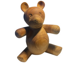 Orsetto di legno intagliato a mano – Pezzo unico fatto a mano 19 cm