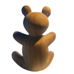 Handgeschnitzter Holzbär – Einzigartiges handgefertigtes Stück, 19 cm