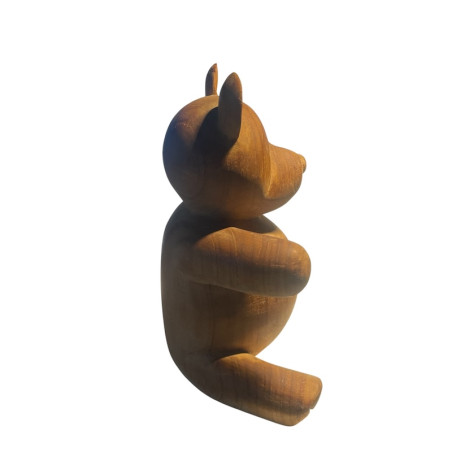 Hand-carved wooden bear