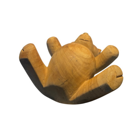 Orsetto di legno intagliato a mano – Pezzo unico fatto a mano 19 cm