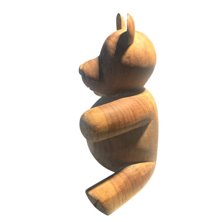 Hand-carved wooden bear