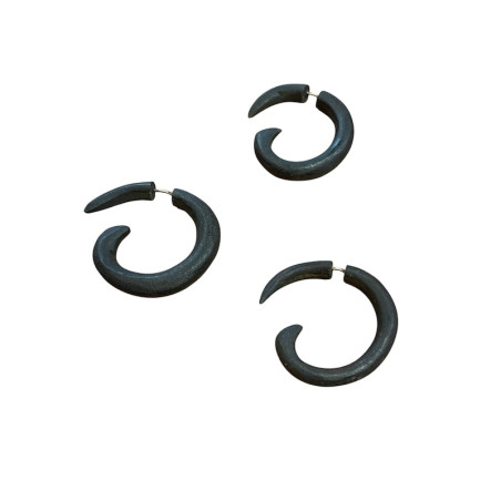 Tribal Spiral Wooden Fake Piercing