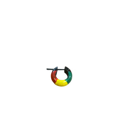 Boucle d'oreille  Piercing rasta en bois.
