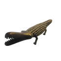 Afrikanisches Krokodil aus Bronze, Metall, 38 cm