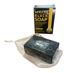 Handmade African Black Soap with Bamboo Charcoal and Shea Butter