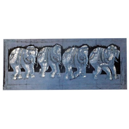 Tenture Elefanti Elefanti Fregio Decorazione Blu 