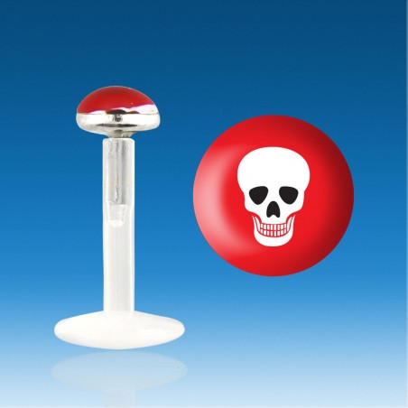 Labret Bio Plastic Silver 1.2 mm Dead Head Piercing Fast 48 H