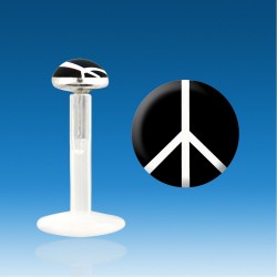 Labret Bio Kunststoff Silber 1.2 mm Peace Love Love Piercing Schnell 48 H