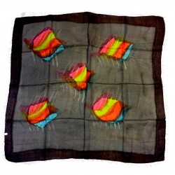 Handmade Indian silk square scarf.