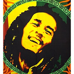 Tenture Batik Bob Marley Wailers Musique Rasta Drapeau Reggae