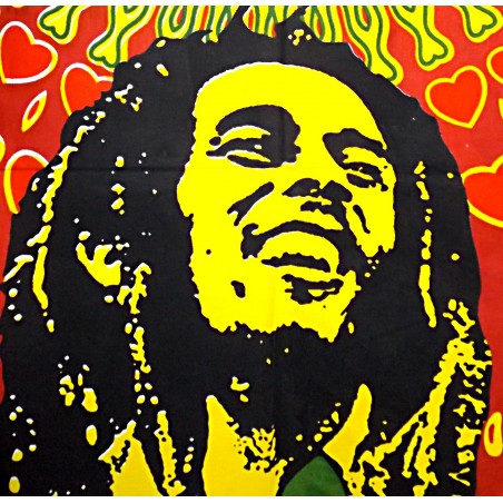 Tenture Batik Bob Marley Wailers Música Rasta Bandera Reggae