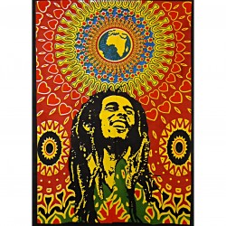 Tenture Batik Bob Marley Wailers Musique Rasta Drapeau Reggae