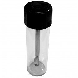 Glasflasche mit Löffel für Elite-Pulver.