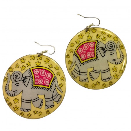 Earrings Elephant Jewelry Woman India Rajasthan