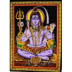 Tenture Divinité Shiva Troisieme Oeil Destruction Sagesse Hindouisme