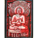Tenture Batik Buddha Red Buddhismus Decoration