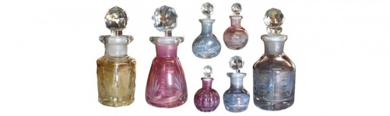Container bottles for oils and perfumes.