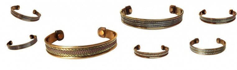 Bracelets en métal cuivre sans nickel, idéal contre les douleurs.