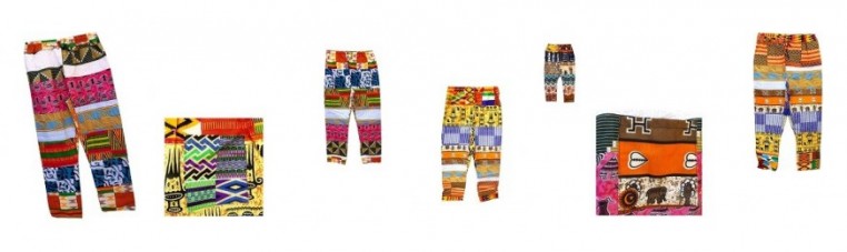 African trousers in cotton loincloth fabric.