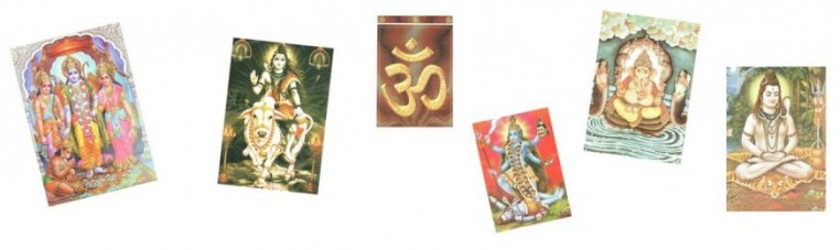 Carte postales, badges, magnets représentant l'Inde.