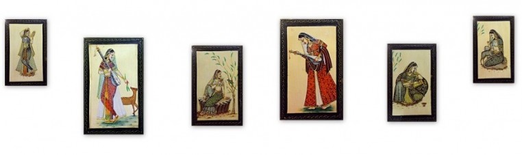 Peintures sur bois faites au Rajasthan.