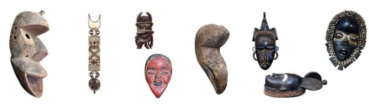 Prime maschere d&apos;arte africane, dall&apos;Africa occidentale.